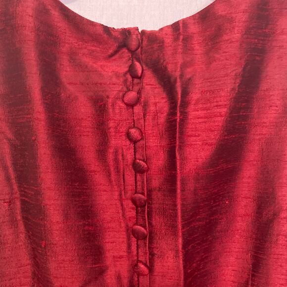 Donna Morgan Women's  Size 4 Raw Silk Red Sheath Dress - Picture 4 of 10